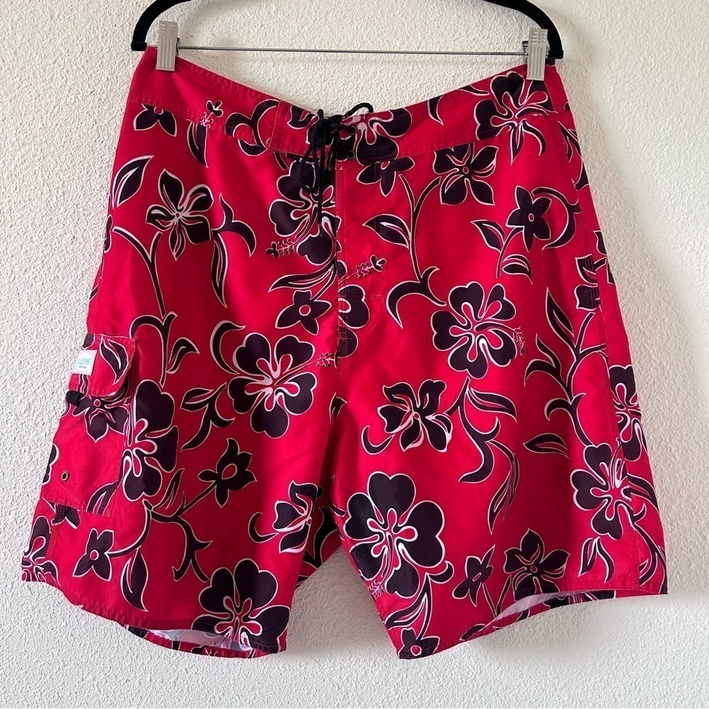 Tina’s Creations Blue Surfer Sports Wear Men Swim Trunks Board Shorts 34 Red